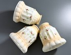 Vintage Custard Glass Ruffled Light Shade Paneled Rose Chandelier Ceiling