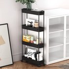 4-tier Slim Rolling Storage Cart     Mobile Shelving Unit Organizer For Bathroom