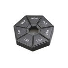 Round 7 Day Pill Box Organizer For Medicine Travel Case Holder Weekly