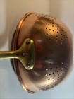 Vintage Large Copper Strainer Colander With Brass Handle 9 Inch Diameter 