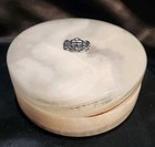 Set Of Three Vintage Alabaster Vanity Containers With Decorative Lids Tbn