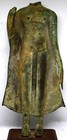 Ancient Asian Bronze Buddha Statue With Wooden Stand