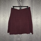 Gap Burgundy Knit Pleated Short Stretch Skirt Women s Size M