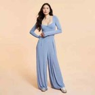 Blogilates Sz Xs Tropsphere Sweetheart Jumpsuit Long Sleeve Pants Wide Leg Ad4