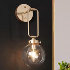 Uolfin Modern Globe Wall Sconce Light Naomi Gold Dome Wall Light W  Glass Shade