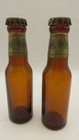 Vintage Pabst Blue Ribbon Amber Glass Beer Bottle S   P Shakers W metal Lids
