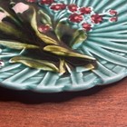 Rare Antique Schramberg Majolica Lily Of The Valley 6 5  Plate Germany