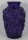 Antique Beautiful Purple-amethyst  Goofus Glass Vase Floral Design