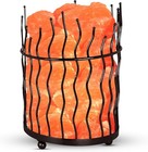 Natural Himalayan Salt Lamp Crystal Glow Rock Tall Metal Basket Dimmer Switch