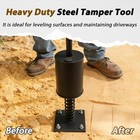 Heavy Duty Tamper Tool  Fillable Steel Base  Buffer Spring  Adjustable Handle