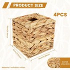 4pcs Tissue Box Cover Decorative Woven Tissue Holder Aesthetic Facial Paper Box