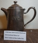 1948 New York Central Railroad International Silver Soldered 8oz Coffee Pot
