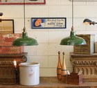 X4 Avail 14  Benjamin Vtg Industrial Green Porcelain Enamel Pendant Lamp Light