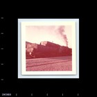 Old Vintage Square Color Photo Railroad Train Tracks Engine Locomotive Smoke