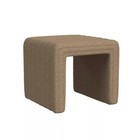 Modern Channel Ottoman Brown Boucle- Homepop  Upholstered Footstool  No Assembly