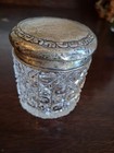 Antique English Sterling Silver   Cut Glass Jar