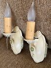 Vtg Art Deco Riddle Co Design Pair Switched Wall Sconce Metal Light Fixture Usa