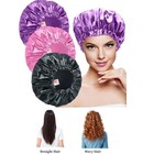 Reuseable 3 Pcs Shower Caps  Plastic Elastic Bath Caps  Waterproof Shower Hair C