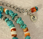 Authentic Carolyn Pollack Turquoise Oyster Sterling Silver 925 Beaded Necklace
