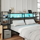 Headboard With Storage  Led Lighting   Charging Station For Full queen king Bed
