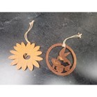 Hand Carved Wooden Bird Ornaments     Pair Of Folk Art Hanging Decorations
