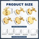 14 16 18 20 22mm Brass Blank Cufflink Kit With Gemstone-10pcs gold Tone 