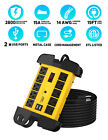 Crst 10outlet  Metal Heavy Duty Power Strip Surge Protector 15a 14awg Power Cord