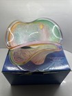 Vintage Murano 10    Triangle Bowl Freeform Class Made In Italy