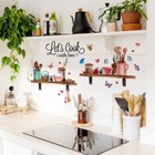 Wall Sticker Butterfly Flower Decal Kitchen Shelves Vinyl Mural Art Home Decor