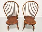 D r  Dimes Cherry Finish Windsor Dining Side Chairs - Pair C