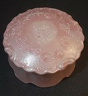 Ceramic Jewelry Box Romantic Victorian Trinket Pink-vintage Floral Round W lid