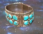 Tommy Moore Vintage Navajo Turquoise Sterling Silver Clasp Bracelet