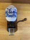 Wall-mounted Ceramic Manual Burr Coffee Grinder Dutch Windmill Blue White No Cap