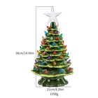 15  Pre-lit Hand Painted Green Ceramic Christmas Tree Tabletop Decor With Lights