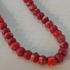Antique African Trade Beads 23  Strand Prosser Tile Glass Czech French Orange 