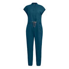 Women Scrubs Cargo Jumpsuit Short Sleeve Jogger Coverall Unisex Niaahinn Uniform