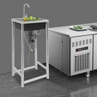 Commercial Utility Sink Stainless Steel Kitchen Sink 1 Compartment With Faucet