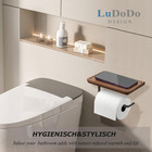 Toilet Paper Holder With Shelf Black wooden Wall Mount Tissue Paper Roll Holder