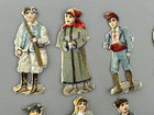 1880s Miniature Men   Women   Trees Antique Victorian Die Cut German Scrap