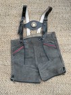 Vintage German Lederhosen Suede Leather Shorts Suspenders Bavarian Oktoberfest