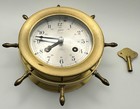Vtg  Schatz 8-day 7 Jewel Ships Bell Clock W key  Running