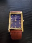                       pristine Rare Vintage Se  ko Slim Tank Quartz Men s Leather Wrist Watch