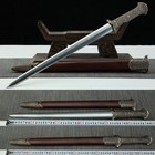 Double-edged Short Sword Outdoor Hunting Knife Dagger Brass   Folded Stee -q8085