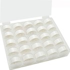 25pcs Size A Sa156 Prewound Bobbin Thread -white