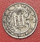 1853 P Three Cent Silver  3cs   Circulated   Nice Looking Trime 