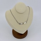 Vintage Christian Dior 925 Sterling Silver Two Tone Bar Necklace Germany 11 5g