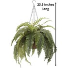 Large Artificial Boston Fern Hanging Basket Indoor Outdoor Patio Garden Decor
