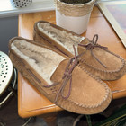 Ugg Women s Dakota Chestnut Suede Slippers Moccasins 5612 Wool Lined Shoes 8
