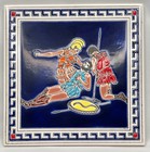 Vintage Hand Made 6  Greece Ceramic Tile Wall Art Greek Mythology  By  lito 