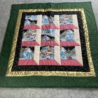 Vintage Handmade Christmas Wall Hanging Quilt 34    Square Town Snow Traditional